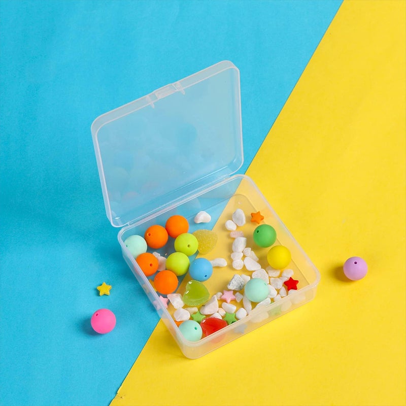 Rocutus 24 Pack Small Clear Plastic Storage Containers with Lids,Beads Storage Box with Hinged Lid for Beads,Earplugs,Pins, Small Items, Crafts, Jewelry, Hardware (2.12 x 2.12 x 0.79 Inches) - Image 3